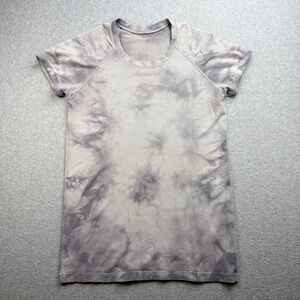 Lululemon Swiftly Tech Short Sleeve Womens 8 Grey Tie Dye Excellent Athletic Top